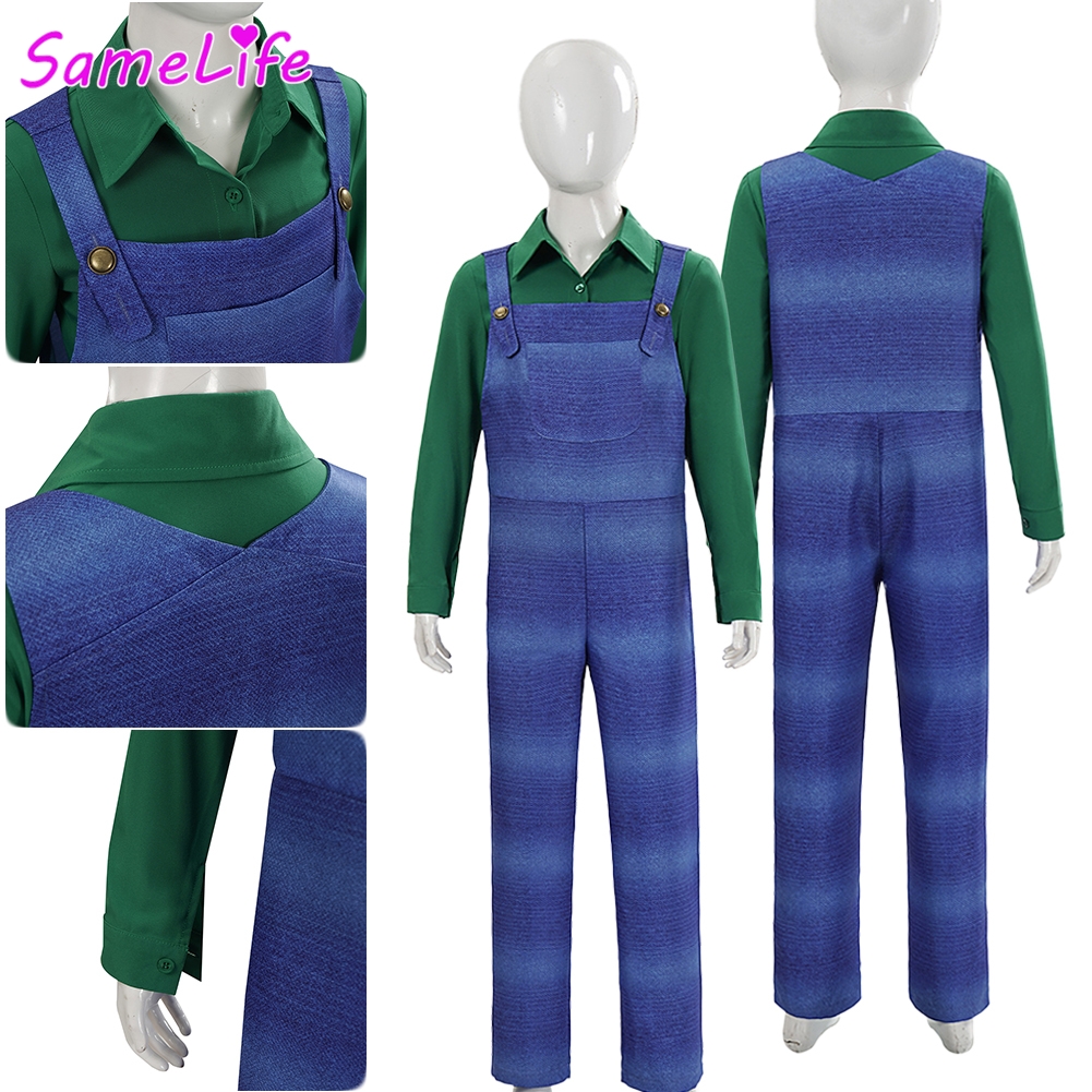 Party Games Youth - Plumber Luigi Cosplay Fantasy Youth Overalls