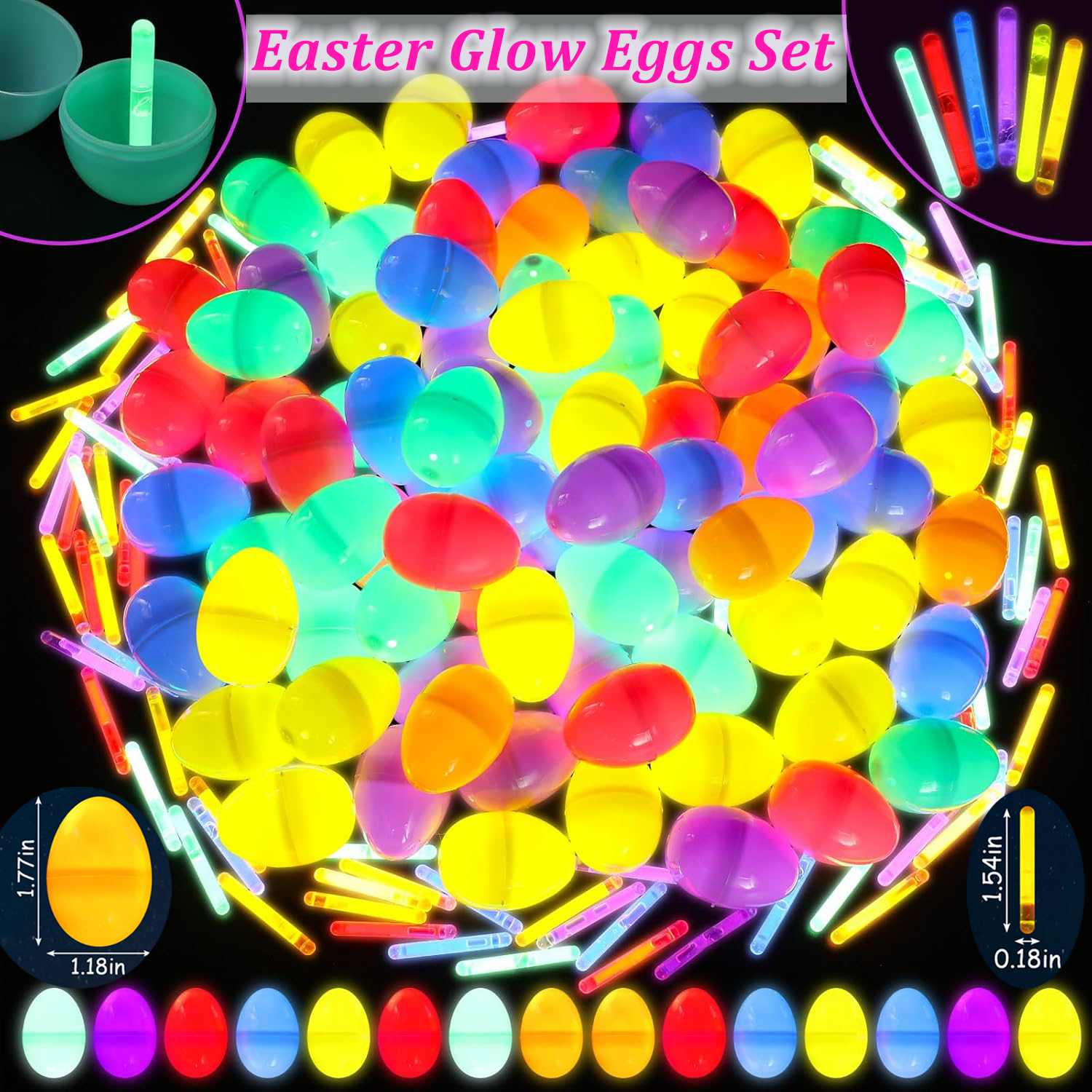 Party Games Egg - 100-300Set Easter Eggs with Mini Glow