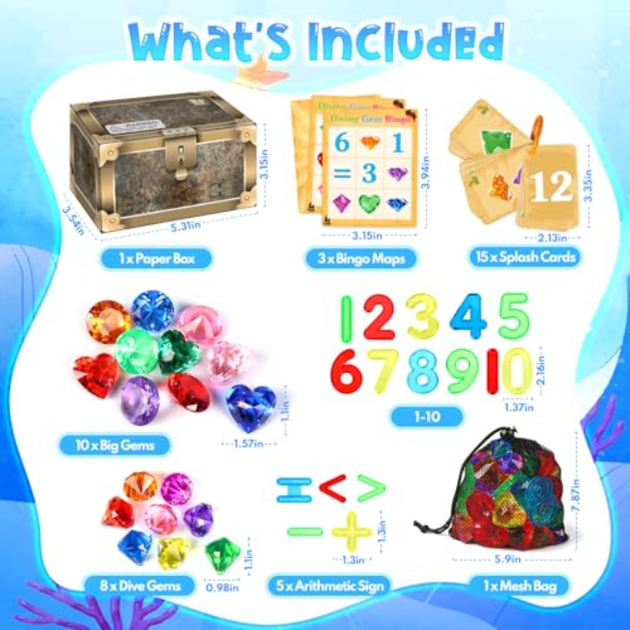 Pool Toys Diving Gems, 54 Pcs  - Scavenger Hunt Card recension och pris