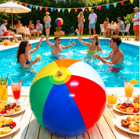 Colorful Inflatable Beach Ball - Party Games Kids Outdoor recension och pris