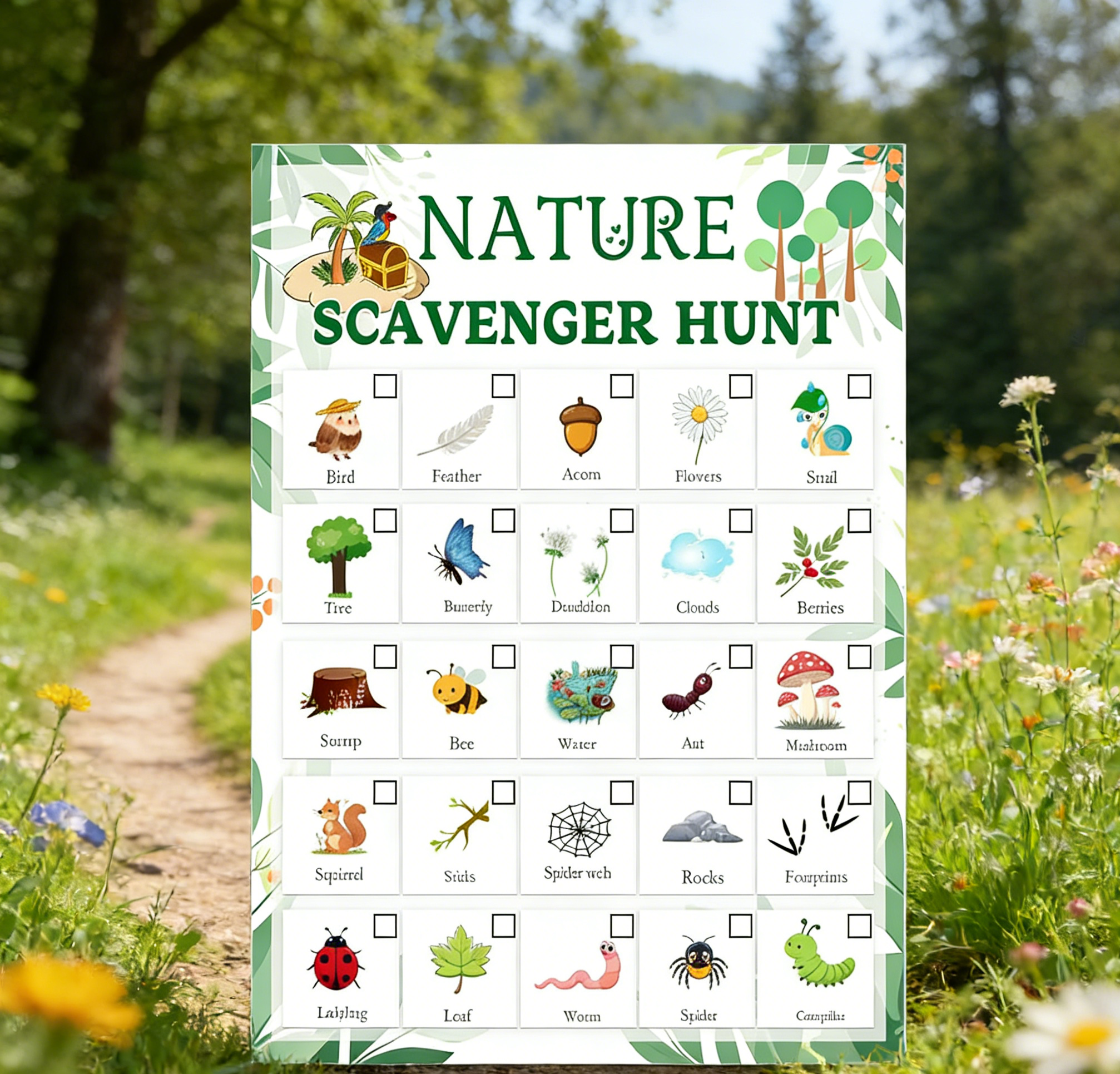 Nature Scavenger Hunt Card 5 x - Scavenger Hunt Card recension och pris