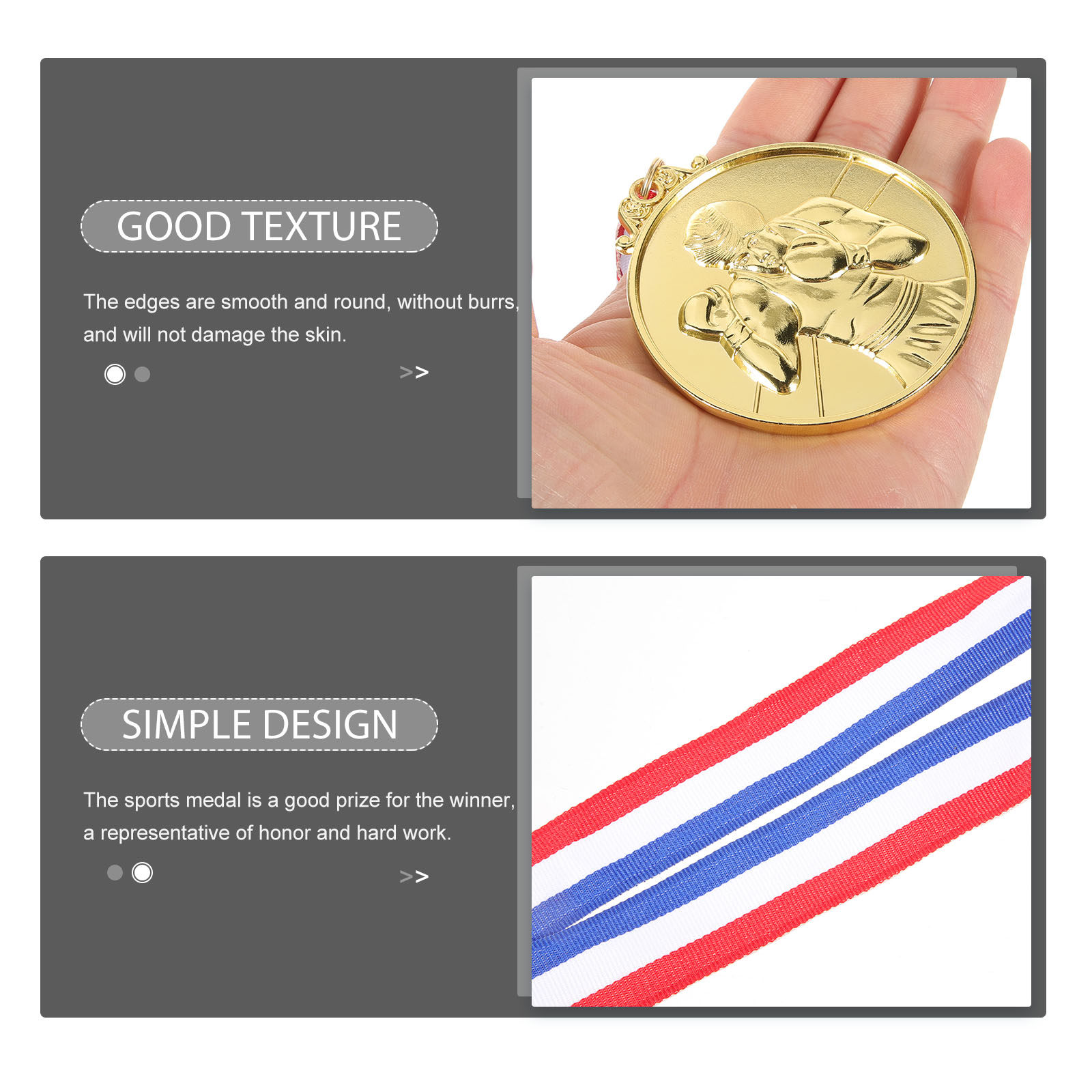 4Pcs Gold Boxing Medals Zinc A - Party Games Competition recension och pris