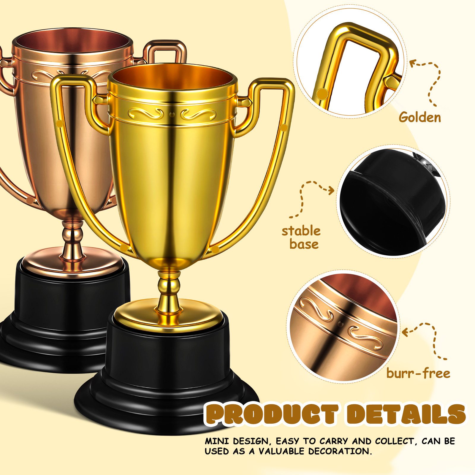 3Pcs Trophy Award Kids Small S - Party Games Competition recension och pris