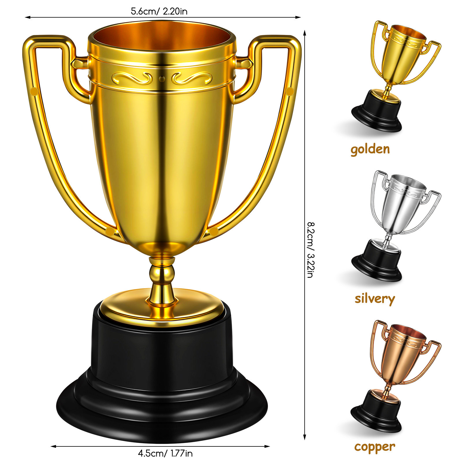 3Pcs Trophy Award Kids Small S - Party Games Competition recension och pris