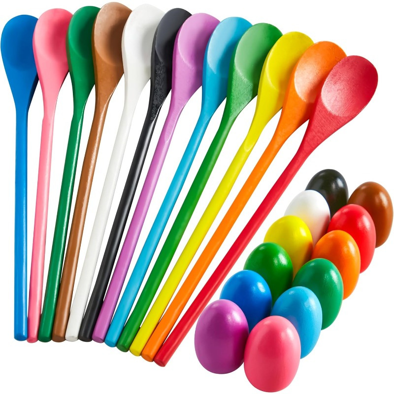 24 PCS Easter Egg and Spoon Ra - Party Games Egg recension och pris