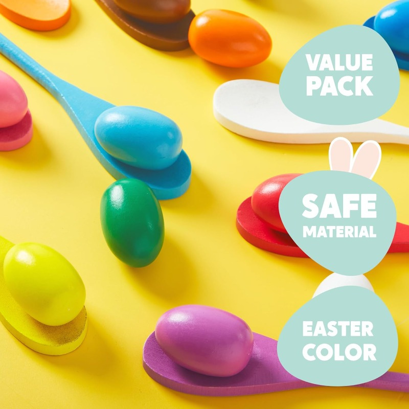 24 PCS Easter Egg and Spoon Ra - Party Games Egg recension och pris