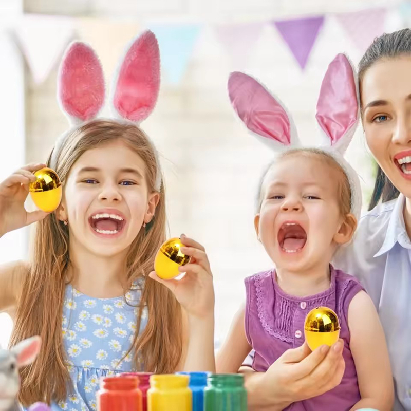 6-24Pcs Golden Easter Eggs Pla - Party Games Egg recension och pris