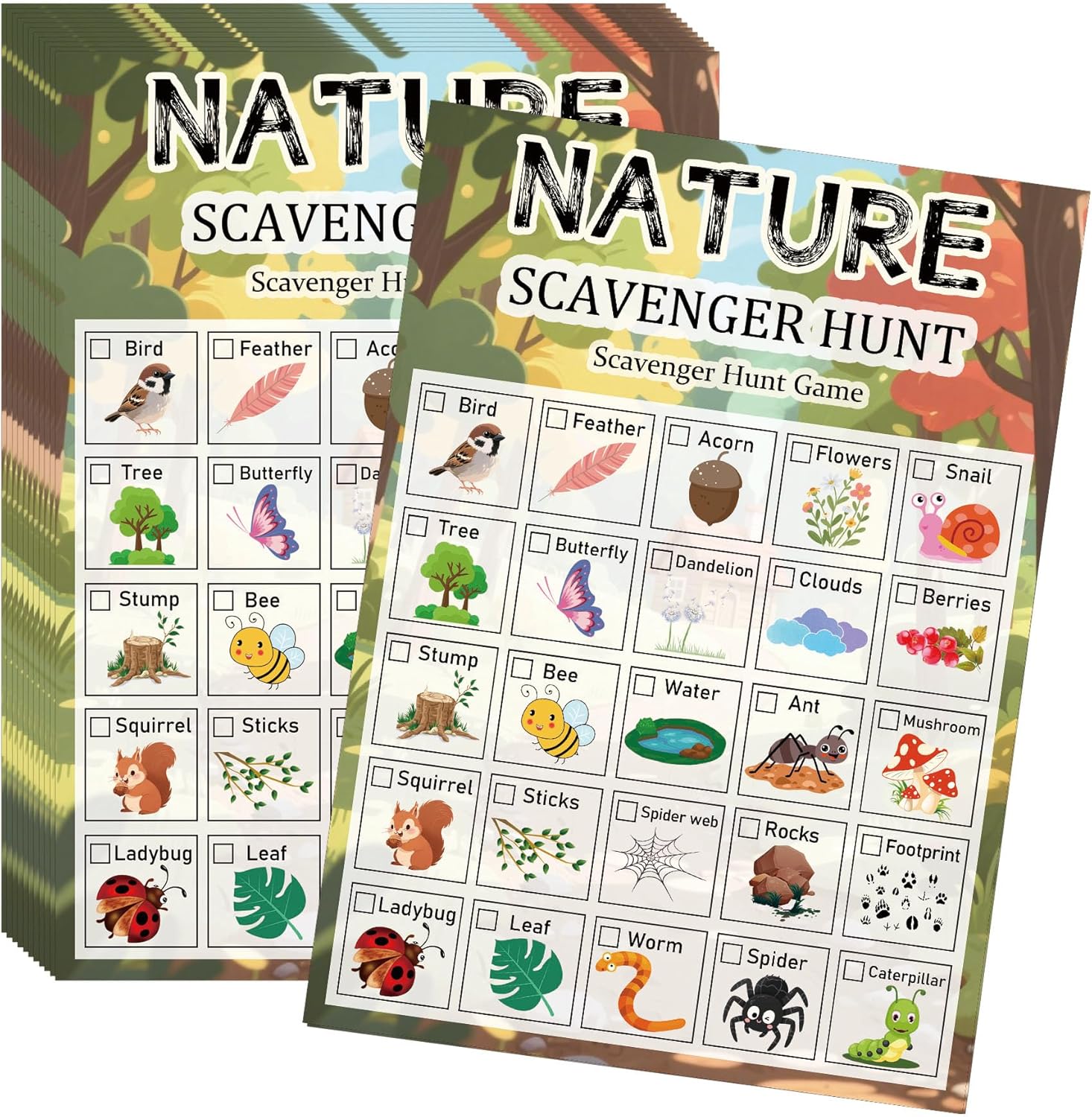 30 Pcs Nature Scavenger Hunt C - Scavenger Hunt Card recension och pris