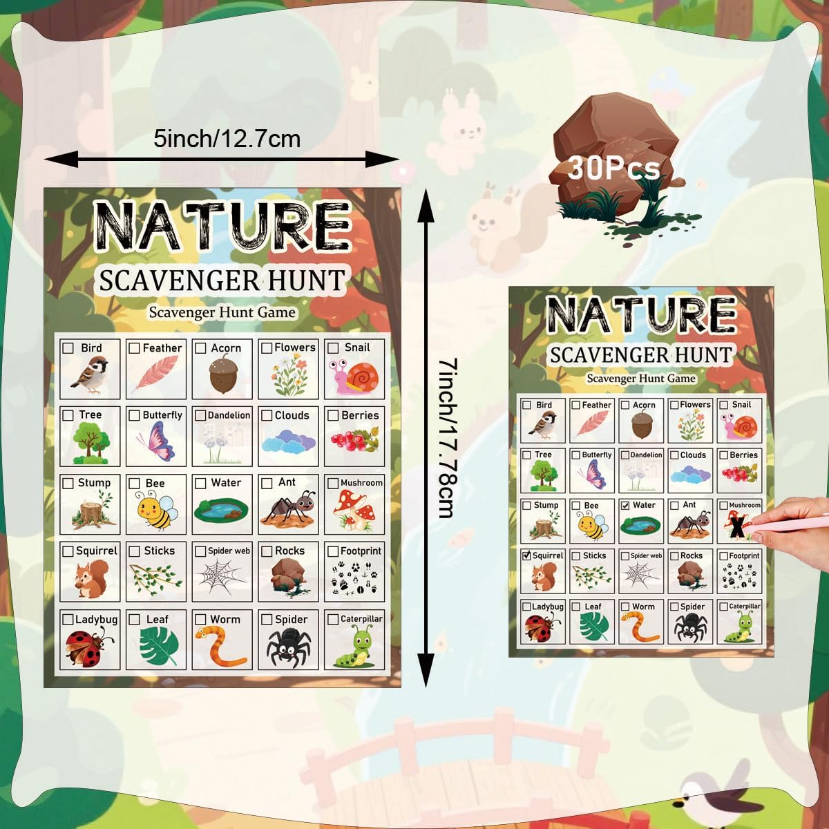 30 Pcs Nature Scavenger Hunt C - Scavenger Hunt Card recension och pris