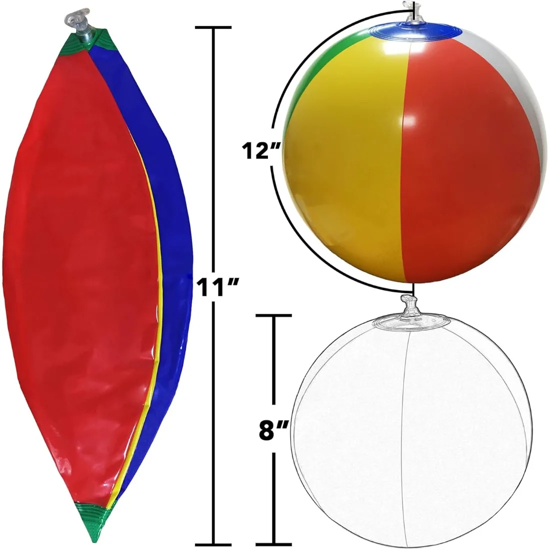 Rainbow Inflatable Beach Balls - Party Games Kids Outdoor recension och pris